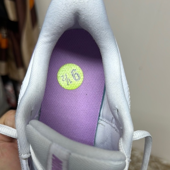 Nike Revolution White and Purple Athletic Shoes - Picture 6 of 14